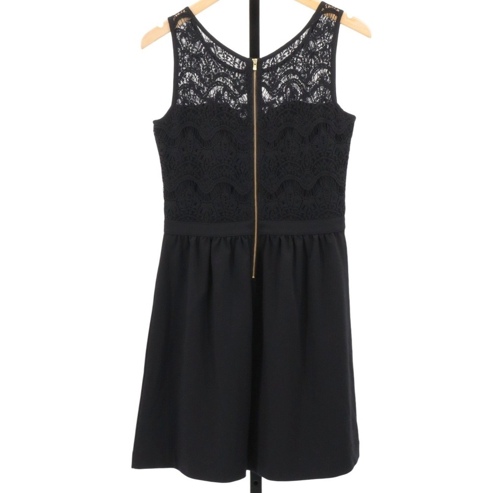Lilly Pulitzer Rhea Lace Dress Sleeveless A-Line Mini Black Medium NWT - Picture 3 of 11
